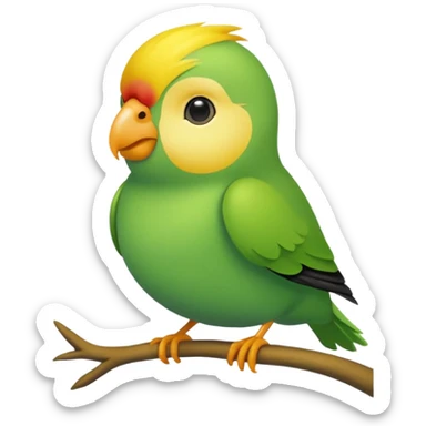 A love bird with color green and his head yellow  sticker