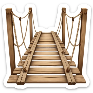 bridge made off rope and wood sticker