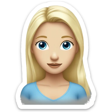 blond girl with blue eyes with horse sticker