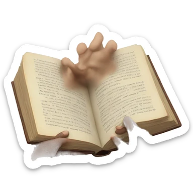 Open  book in hands sticker