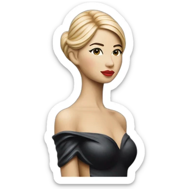 Shy Ivanka trump tall figurine side view in body paint sticker