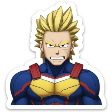 All might my hero academia motivated sticker