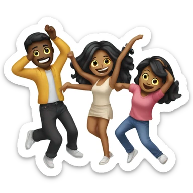 4 friends dancing sticker