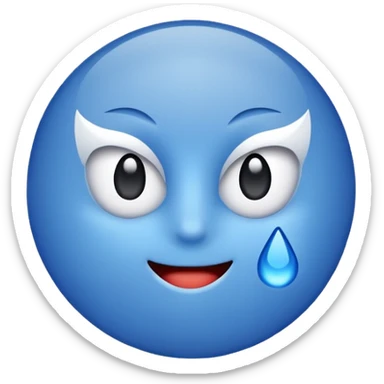 A blue circle with am inner tick sticker