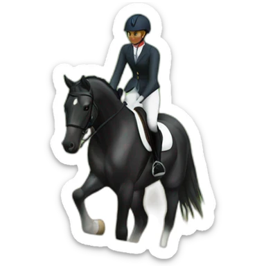 Black eventing horse on cross country course sticker