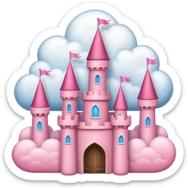 cloud pink castle sticker