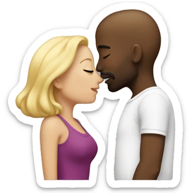 White couple kissing sticker