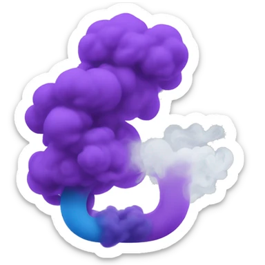 blue and purple smoke sticker