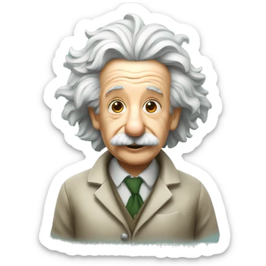 albert einstein with test tube sticker