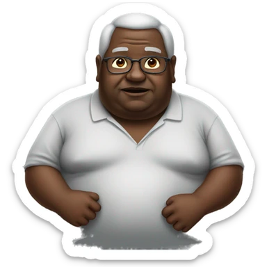 Really overweight black old man sticker
