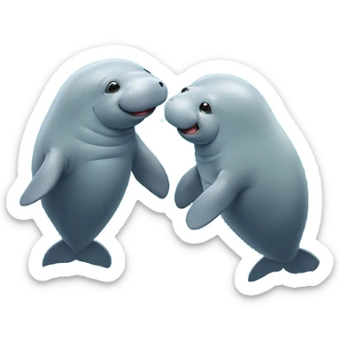Manatees in love sticker