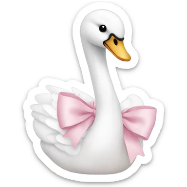 swan with light pink bow sticker