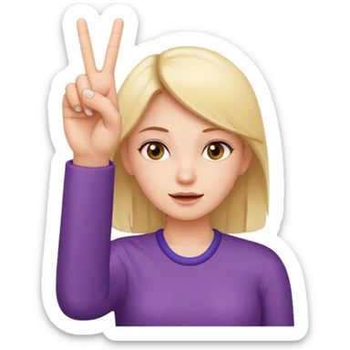 girl with 2 middle fingers up  sticker