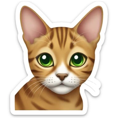 Face of bengal girl cat with Green eyes sticker