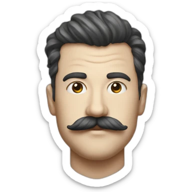 moustache, years old, 120 kilos, 1.90 m hight sticker