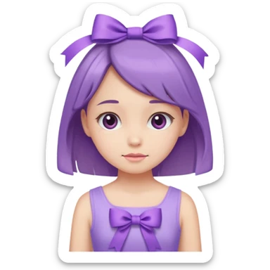 only purple pastel dress with cute ribbon sticker