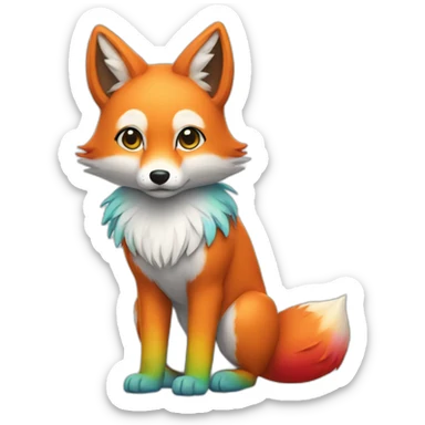 Rainbow Fox Full Body sticker