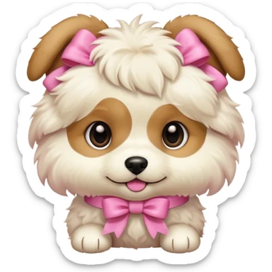 Puppy with pink bows sticker