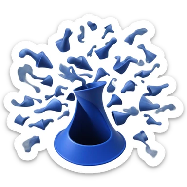 People are being sucked into a dark blue funnel sticker