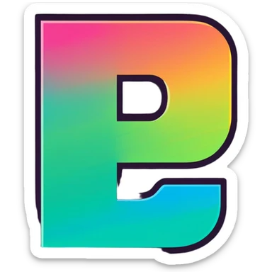 Colorful Gradient Alphabetical Letter “E” sticker