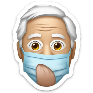 bernie sanders with mouth mask sticker