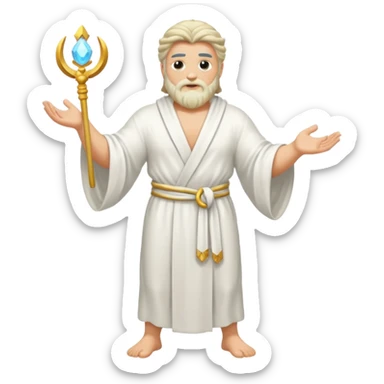 fullbody god zeus, handsdown, white robe sticker