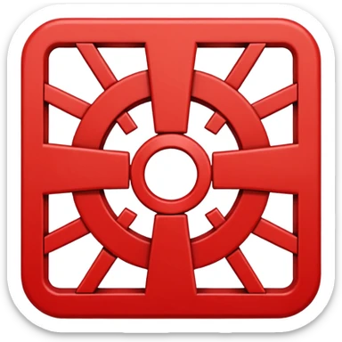 simplified iconic Chakana Andean cross red color sticker