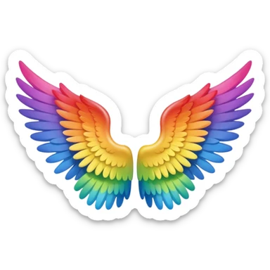 Simple small rainbow angel wings. Simple cute small left and right rainbow angel wings. Only wings. sticker
