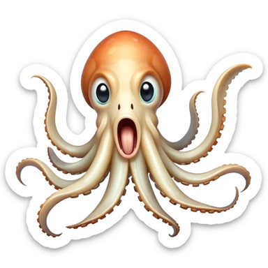 squid yawning sticker