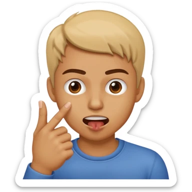 emoji biting index finger sticker