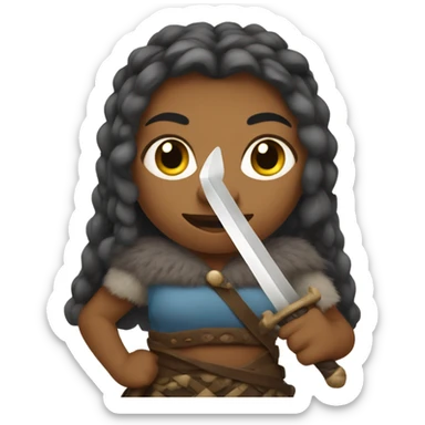 Viking woman with sword sticker