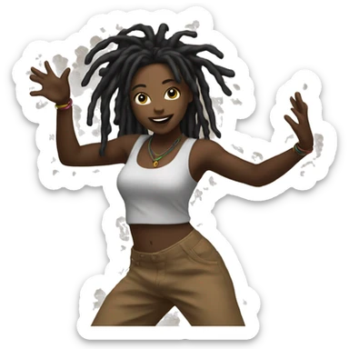 BLACK GIRL WITH DREADS DANCING sticker