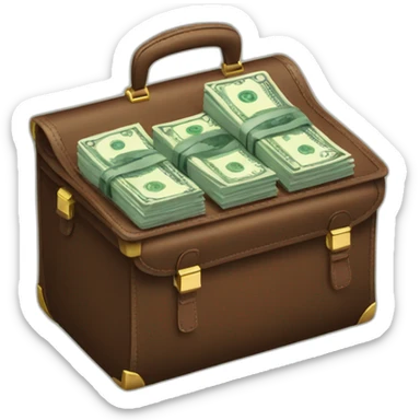 briefcase with money sticker