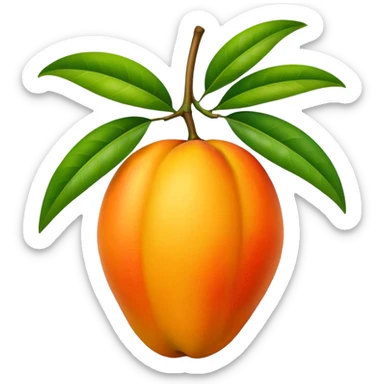 A mango with two leaves sticker