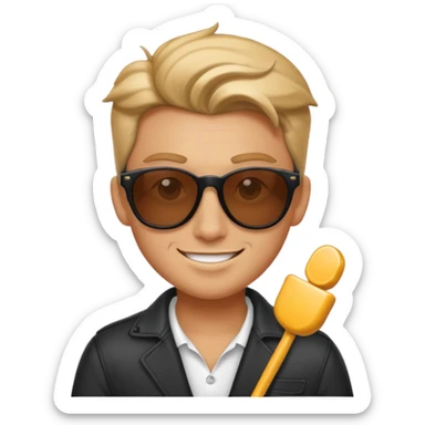 cool confident character with sunglasses and a smirk, playful rizzler vibe sticker
