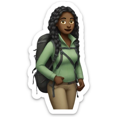 Beautiful long hair Black woman hiking sticker