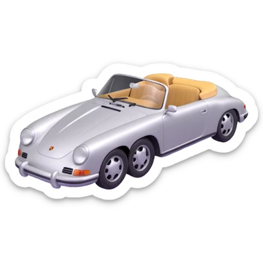 old Porsche car, silver color sticker