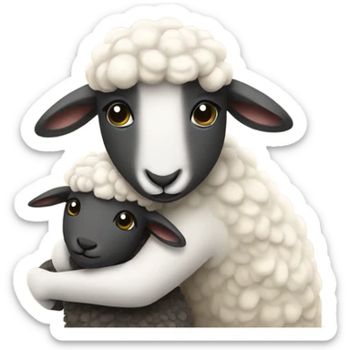 Sheep hugs sheep sticker