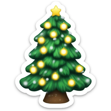 christmas tree with lights and snow sticker