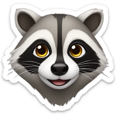 Racoon with single eyelid sticker
