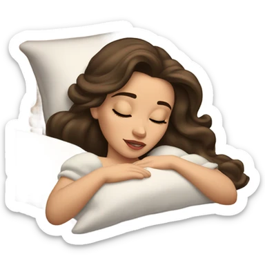 Sleeping brunette beauty princess Disney, bed, white skin sticker