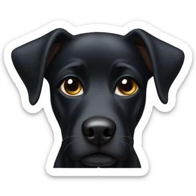 Sporty black dog sticker