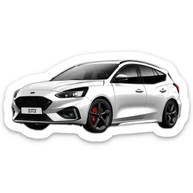 ford focus st line familiar color blanco sticker