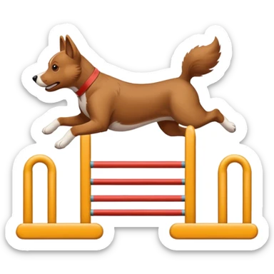 Cane che salta un’ostacolo sticker