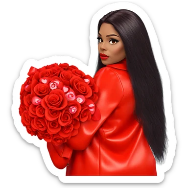 valentine beauty with roses sticker