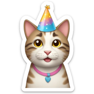 happy birthday cat sticker
