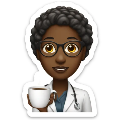 A black girl psychologist  with coffee in hand sticker