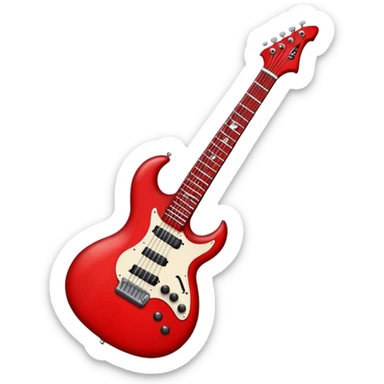 electric guitar shaped like a vampire with red eyes and fangs sticker