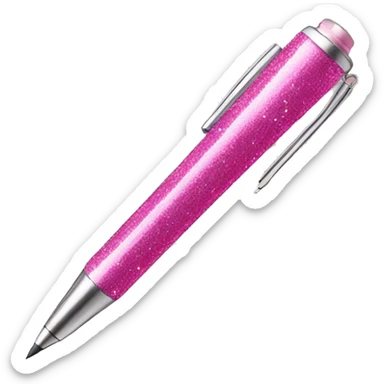 pink glitter pen sticker