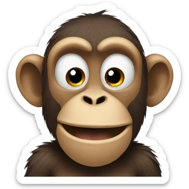 Monkey He scratches his beard sticker